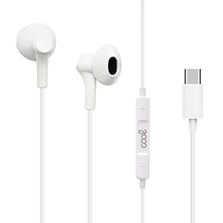 Écouteurs Bouton Cool stéréo Type C avec Micro (numérique) Blanc