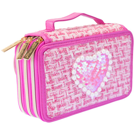 Girabrilla Trousse Tweed 3 Compartiments Magenta, Couleur, 19087