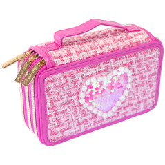 Girabrilla Trousse Tweed 3 Compartiments Magenta, Couleur, 19087