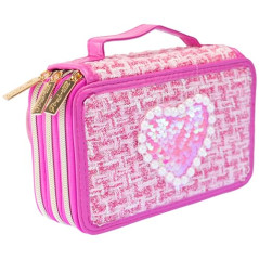 Girabrilla Trousse Tweed 3 Compartiments Magenta, Couleur, 19087