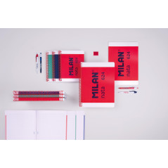 MILAN® Cahier A4 à spirale avec couverture rigide, papier ligné (7 mm), 80 feuilles de 95 g/m², collection Nata® 624 since 1918,