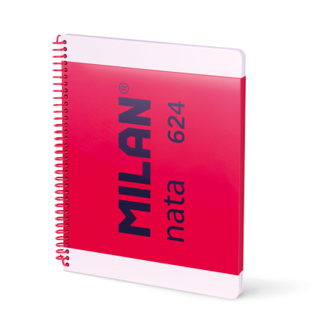 MILAN® Cahier A4 à spirale avec couverture rigide, papier ligné, 80 feuilles crème®, rose