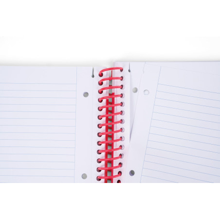MILAN® Cahier A4 à spirale avec couverture rigide, papier ligné, 80 feuilles crème®, rose