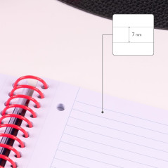MILAN® Cahier A4 à spirale avec couverture rigide, papier ligné, 80 feuilles crème®, rose