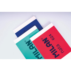 MILAN® Cahier A4 encollé, papier ligné (7 mm), 48 feuilles de 95 g/m², collection Nata® 624 since 1918, bleu