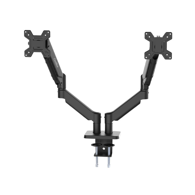 CoolBox M02D - Bras Double écran pour écrans jusqu'à 32", jusqu'à 8 kg par Bras, Hauteur, Inclinaison et Rotation réglables, Rot CoolBox M02D - Bras Double écran pour écrans jusqu'à 32", jusqu'à 8 kg par Bras, Hauteur, Inclinaison et Rotation réglables, Rot
