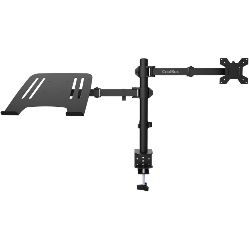 CoolBox MP01 - Support Moniteur et Portable, écran jusqu'à 8 kg et 32", Portables jusqu'à 17", VESA 75 x 75 et 100 x 100, Hauteu CoolBox MP01 - Support Moniteur et Portable, écran jusqu'à 8 kg et 32", Portables jusqu'à 17", VESA 75 x 75 et 100 x 100, Hauteu