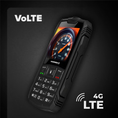 Hammer H Rock LTE Téléphone Portable Incassable Débloqué, 3000mAh, 64 Go, Écran IPS 2,4", Grandes Touches, Bouton SOS, Lampe Tor