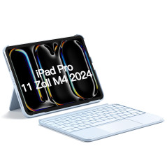 Inateck ACE Touch KB04122 Étui avec Clavier, Clavier Ultra léger Uniquement pour iPad Pro 11 2024 M4, Amovible, avec pavé Tactil
