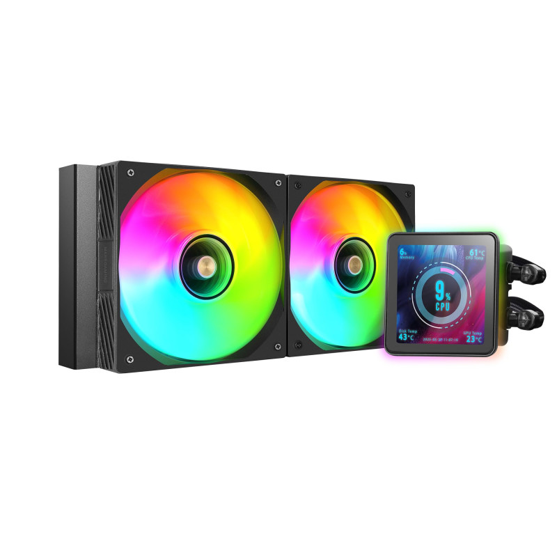 Mars Gaming ML-VISIONPRO240, Refroidissement Liquide AIO, TDP 500W, 2x Ventilateurs ARGB 120mm FDB avec Noyau en Cuivre et Alumi Mars Gaming ML-VISIONPRO240, Refroidissement Liquide AIO, TDP 500W, 2x Ventilateurs ARGB 120mm FDB avec Noyau en Cuivre et Alumi