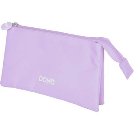 DOHE - Trousse Scolaire Triple - 3 Compartiments, Trousse Polyvalente, Dimensions 23x12x2,5 cm, Fermetures Éclair, Fabriquée en
