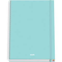 DOHE - Cahier A4 Quadrillé - 100 Feuilles Épaisseur 90 g/m², Format 22,8x30 cm, Couverture Rigide, Reliure à Anneaux et Élastiqu