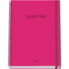 DOHE - Cahier A4 Quadrillé - 100 Feuilles Épaisseur 90 g/m², Format 22,8x30 cm, Couverture Rigide, Reliure à Anneaux et Élastiqu