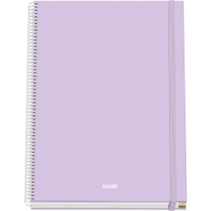 DOHE - Cahier A4 Quadrillé - 100 Feuilles Épaisseur 90 g/m², Format 22,8x30 cm, Couverture Rigide, Reliure à Anneaux et Élastiqu