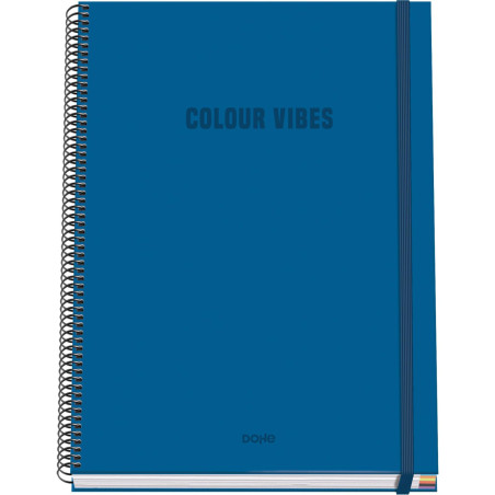 DOHE - Cahier A4 Quadrillé - 100 Feuilles Épaisseur 90 g/m², Format 22,8x30 cm, Couverture Rigide, Reliure à Anneaux et Élastiqu