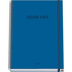DOHE - Cahier A4 Quadrillé - 100 Feuilles Épaisseur 90 g/m², Format 22,8x30 cm, Couverture Rigide, Reliure à Anneaux et Élastiqu