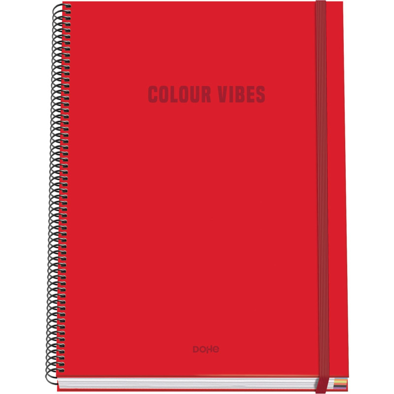 DOHE - Cahier A4 Quadrillé - 100 Feuilles Épaisseur 90 g/m², Format 22,8x30 cm, Couverture Rigide, Reliure à Anneaux et Élastiqu DOHE - Cahier A4 Quadrillé - 100 Feuilles Épaisseur 90 g/m², Format 22,8x30 cm, Couverture Rigide, Reliure à Anneaux et Élastiqu