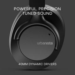 Urbanista Valencia Casque Bluetooth Over-Ear, Active Noise Cancelling, Casque Bluetooth sans fil, 50 h d'autonomie, avec mode AN