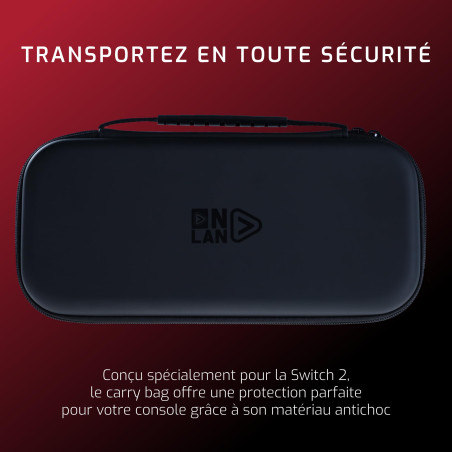 ONLAN - S2-P Carry Bag Noir – Sacoche de Transport Rigide Noir Compatible avec Nintendo Switch 2 – Coque Antichoc – 10 emplaceme