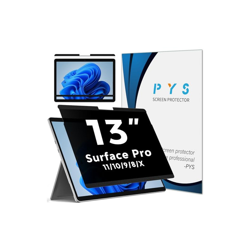 PYS Filtre de Confidentialité Magnétique Compatible avec Microsoft Surface Pro 11 2024, Pro 10, Pro 9, Pro 8 - Film de Protectio PYS Filtre de Confidentialité Magnétique Compatible avec Microsoft Surface Pro 11 2024, Pro 10, Pro 9, Pro 8 - Film de Protectio