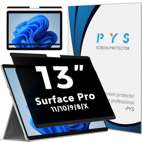 PYS Filtre de Confidentialité Magnétique Compatible avec Microsoft Surface Pro 11 2024, Pro 10, Pro 9, Pro 8 - Film de Protectio