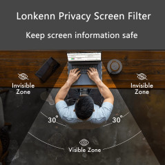 Lonkenn 17 Pouces Filtre de Confidentialité, Notebook Privacy Filtre, Revêtement Anti-Reflet, Anti-Lumière Bleu, Privacy Protect
