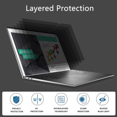 Lonkenn 17 Pouces Filtre de Confidentialité, Notebook Privacy Filtre, Revêtement Anti-Reflet, Anti-Lumière Bleu, Privacy Protect