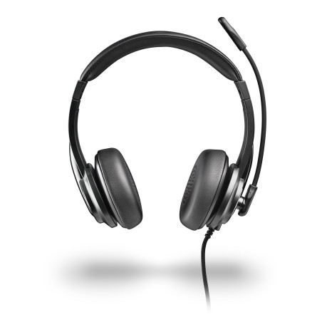 NGS VOX605 USB-C Casque Stéréo avec Microphone Flexible, USB-A Inclus, Annulation du Bruit, Contrôle du Volume, Bandeau renforcé