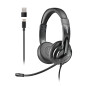 NGS VOX605 USB-C Casque Stéréo avec Microphone Flexible, USB-A Inclus, Annulation du Bruit, Contrôle du Volume, Bandeau renforcé