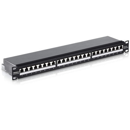 TRENDnet, TC-P24C6AS, Panneau de brassage 24 ports Cat6A blindé 1U, noir