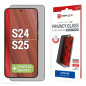 DISPLEX Privacy Full Cover Verre blindé (10H) pour Samsung Galaxy S24, Cadre de Montage écologique, Filtre de confidentialité, V