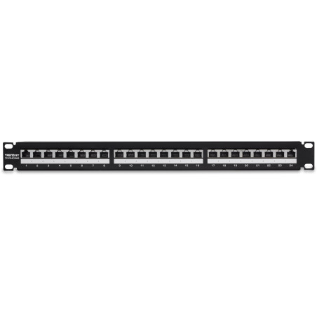 TRENDnet, TC-P24C6AS, Panneau de brassage 24 ports Cat6A blindé 1U, noir