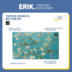 Grupo Erik - Tapis de Souris XL Faux Cuir Van Gogh | sous Main, Tapis de Souris Gamer, Tapis de Bureau Gaming, Déco Bureau