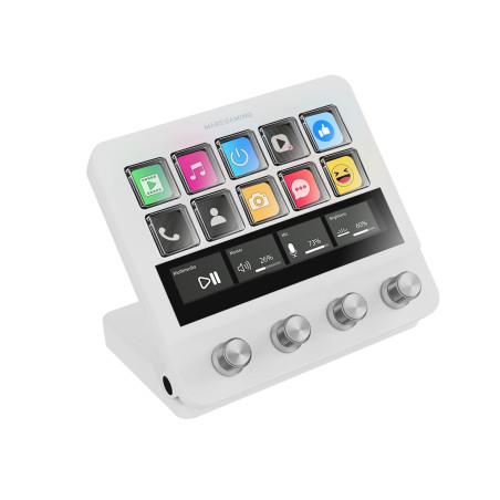 Mars Gaming MSD-Pro, Control Deck, 10 Touches LCD et 4 Boutons Personnalisables, Écran Tactile Étendu Animé, Base Réglable ; Log
