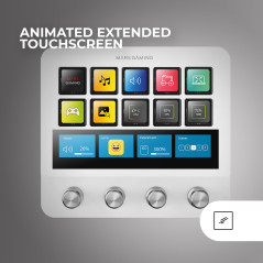 Mars Gaming MSD-Pro, Control Deck, 10 Touches LCD et 4 Boutons Personnalisables, Écran Tactile Étendu Animé, Base Réglable ; Log