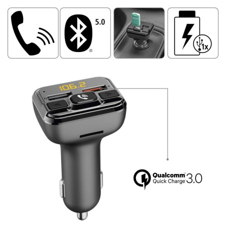 Hama Transmetteur FM avec Fonction Bluetooth® et Fonction Mains-Libres