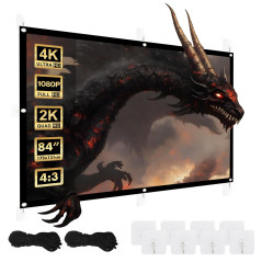 Maclean Écran de Projection Portable - Écran de Projection en Polyester de qualité supérieure avec Bord Noir de 25 mm, Angle de