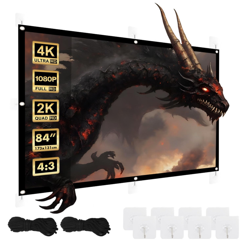 Maclean Écran de Projection Portable - Écran de Projection en Polyester de qualité supérieure avec Bord Noir de 25 mm, Angle de Maclean Écran de Projection Portable - Écran de Projection en Polyester de qualité supérieure avec Bord Noir de 25 mm, Angle de