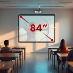 Maclean Écran de Projection Portable - Écran de Projection en Polyester de qualité supérieure avec Bord Noir de 25 mm, Angle de