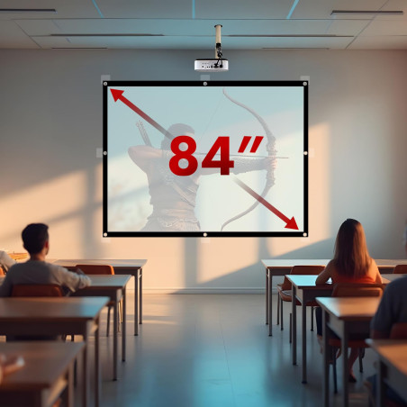 Maclean Écran de Projection Portable - Écran de Projection en Polyester de qualité supérieure avec Bord Noir de 25 mm, Angle de