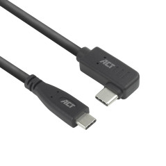 ACT AC7405 Câble coudé USB C 0,5 m, PD 60 W USB C Fiche coudée à 90 °, droit vers la gauche/droite, vitesse de données 10 Gbps,