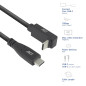 ACT AC7471 Câble coudé USB C 1 m, PD 60 W USB C Fiche coudée 90 °, droit vers le haut/bas, vitesse de données 10 Gbps, résolutio ACT AC7471 Câble coudé USB C 1 m, PD 60 W USB C Fiche coudée 90 °, droit vers le haut/bas, vitesse de données 10 Gbps, résolutio