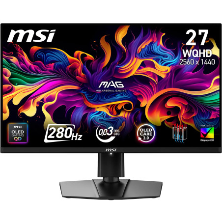 MSI MAG 271QP QD-OLED X28 écran Gaming 27" WQHD - Dalle Quantum Dot OLED 2560 x 1440, 280Hz / 0,03ms, DisplayHDR True Black 400,