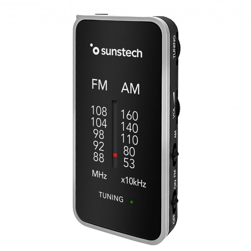 Sunstech RPC6 Radio de Poche FM/Am Petite Radio Portable Analogique Tuner Radio Multibande Fonctionne avec 2 Piles AAA Couleur A