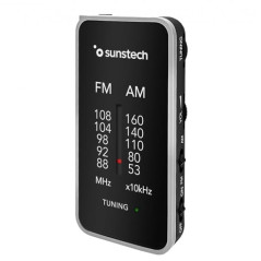 Sunstech RPC6 Radio de Poche FM/Am Petite Radio Portable Analogique Tuner Radio Multibande Fonctionne avec 2 Piles AAA Couleur A