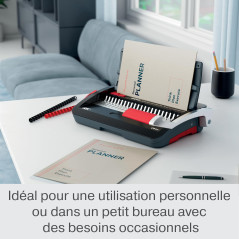 Machine à relier manuelle GBC CombBind CB12 - Relie 165 feuilles A5/A4, design compact et léger, Perfore 12 feuilles, noir/argen