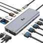 Station d'accueil USB C 4 Moniteur Docking Station 13 en 1 USB C Dock avec DisplayPort 8K@30Hz, 2 HDMI 4K@60Hz, VGA, 3 USB A/C 3 Station d'accueil USB C 4 Moniteur Docking Station 13 en 1 USB C Dock avec DisplayPort 8K@30Hz, 2 HDMI 4K@60Hz, VGA, 3 USB A/C 3