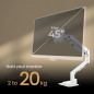 BenQ Ergo Arm BSH02 - Support de Moniteur à Gaz, Écrans 45", 20kg, Installation Rapide, VESA 75x75 / 100x100mm, Fixation Haut/Oe BenQ Ergo Arm BSH02 - Support de Moniteur à Gaz, Écrans 45", 20kg, Installation Rapide, VESA 75x75 / 100x100mm, Fixation Haut/Oe