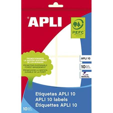 APLI – etichette 50 x 70 mm bianco, 10 Pezzi