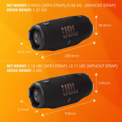 JBL Charge 6, Enceinte Bluetooth Portable sans Fil, 28 h d’autonomie, étanche IP68, résistante à la poussière et aux Chocs, Son
